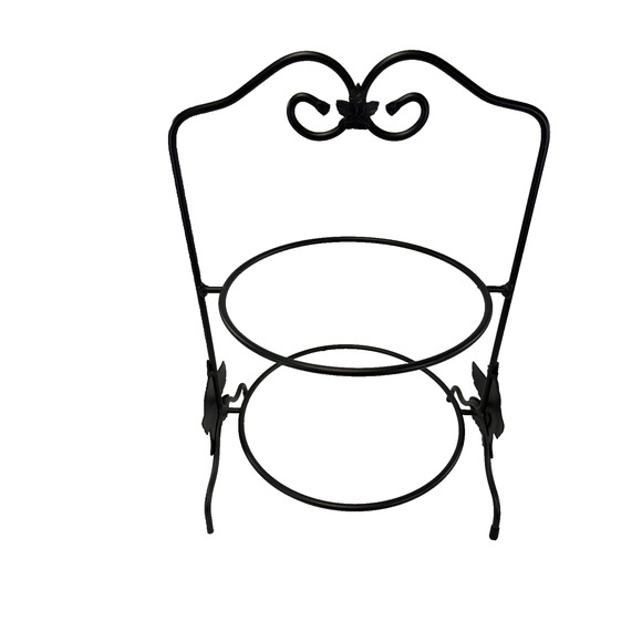 1995 Longaberger Wrought Iron 2-Tier Pie Rack Server Stand Metal USA - Picture 4 of 4